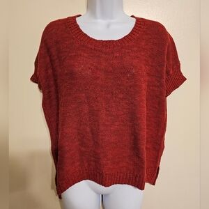 Mpssimo Oversized Short Sleeve Red Sweater,  XS